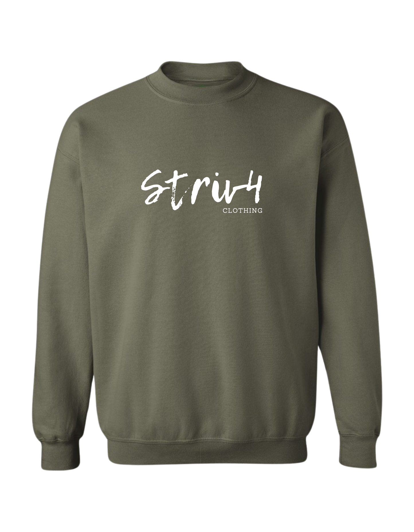 STRIV4 CLASSIC - MILITARY GREEN FRONT CREWNECK